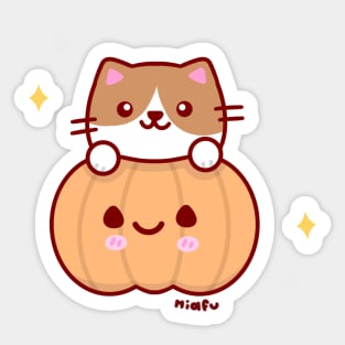 Kitty with a pumpkin Sticker